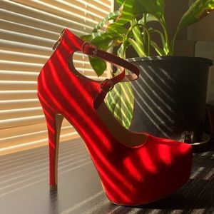 Dream Pair Red Platform Stiletto
